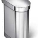 simplehuman 45 Liter / 12 Gallon Slim Hands-Free Kitchen Step Trash Can, Brushed Stainless Steel