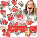 Surprise Gift Box Explosion for Money, Unique Folding Bouncing Money Box for Cash Gift, Pop-Up Explosion Gift Box, Merry Christmas Surprise Gift Boxes, Exploding Surprise Gift Box (Red)