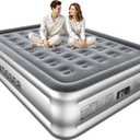 Air Mattress Queen with Built in Pump,Blow Up Mattress in 3 Mins,18'' Raised Self Inflatable Mattress,Portable Airbed for Home,Floor&Travel,Queen Size Air Matress for Adults,660LB Max,Silver