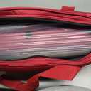 American Mahjong Set - Red Burgundy Soft Bag - 166 White Engraved Tiles, 4 All-in-One Rack/Pushers Western Mah Jongg Game Set, 6" x 21" x 10"
