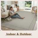 MontVoo-Outdoor Rug-Patio Rug 5x7 ft Polypropylene Indoor Outdoor Rugs Outdoor Carpet for Patio Deck Balcony Porch, Textured Weave, Durable for High Traffic, Fade-Resistant, Modern Silver Grey