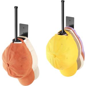 2 Pack Hat Racks for Baseball Caps, Stainless Steel Hat Organizer for Baseball Cap, Hat Holder Storage Organizer, Hat Hanger Strong Adhesive/Wall Drilled for Door, Bedroom, Closet(Black 6 in) 2 Pack Hat Racks for Baseball Caps, Stainless Steel Hat Organizer for Baseball Cap, Hat Holder Storage Organizer, Hat Hanger Strong Adhesive/Wall Drilled for Door, Bedroom, Closet(Black 6 in)
