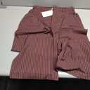 ZESICA Women's Wide Leg Striped Palazzo Pants 2026 Casual High Waist Straight Business Work Dressy Trousers with Pockets Red Brown Medium