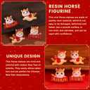 4 Pcs Chinese New Year Horse Figurines 2026 Resin Golden Mini Year of The Horse Figurine for Car Dashboard Office Tabletop Decor Lunar New Year Zodiac Collection Gift