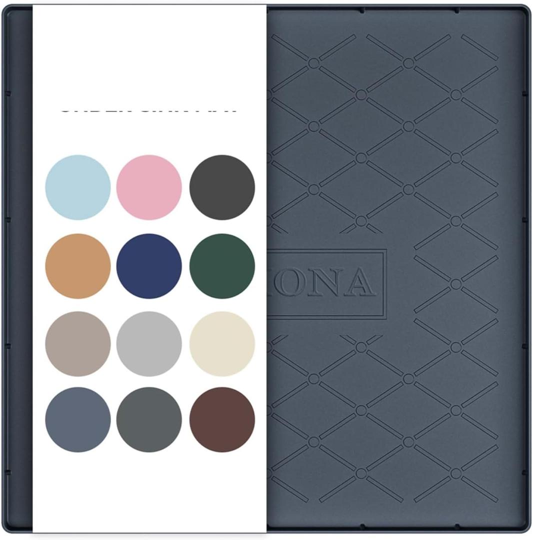 URMONA 19" x 19" Waterproof Silicone Mat in Multiple Sizes & Colors, Under Sink Mat for Kitchen & Bathroom, Pet Food Pad for Dogs & Cats, Kitchen Cabinet Liner, Multi-Purpose for Storage(Dark Grey)