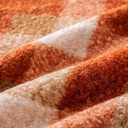 AQOTHES Orange Plaid Fall Throw Pillow Covers 18x18 Inch Set of 2, Boucle Decorative Pillow Covers,Cozy Fluffy Home Living Room Farmhouse Decor for Sofa Couch Bed