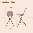 UNLICON-Brown Folding Cane Stool with Seat Lightweight Adjustable Walking Cane for Seniors, Ergonomic Design, 330 lbs Capacity, Portable and Convenient Cane Chair with Anti-Slip Feet