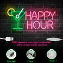 Happy Hour Bar Neon Sign for wall dcor with Dimmable Switch Happy Hour LED Neon Signs Bedroom Beer Neon Light Sign Decor.