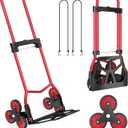 Stair Climbing Cart, 280 lbs Capacity Stair Climbing Truck and Dolly, Heavy-Duty Folding Stair Dolly with Stretchable Handle, 2 Elastic Ropes for Home Shopping Moving Warehouse