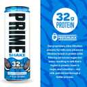 PRIME Protein Shake, Cookies & Cream, 32g Protein for Muscle Support & Recovery, Ultra-Filtered Milk, Lactose Free, Low Sugar, Low Calorie, Ready to Drink, 11 fl oz, 12 Pack (EXP 12/18/26)