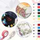 Sureio 18 Pcs Needlepoint Blank Canvas Kit, Include 4 Pure Cotton 18CT Blank Needlepoint Canvas 12x18 Inch, 2 Rolls Tape, 12 Markers for Needle Point Embroidery Knit Crochet Projects for DIY and Gifts