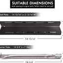 Grill Replacement Parts for Kenmore 5 Burner 146.47468610, 146.23680310, 146.47469610, Kenmore 4 Burner 146.34611410, 146.34611411, 146.10017510 Gas Grills, Pipe Burner, Heat Plate, Carryover Tube.