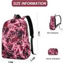 mezhsa Boy School Backpack Elementary Middle Lightning Bookbag Laptop Teenager Waterproof Lightweight 17 Inches (3Red), 17x12x5.5 Inches