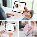 AHYWTAN for iPad 11/10th Generation Case with Keyboard,Detachable Bluetooth Keyboard case for iPad A16 2025 11 inch/10th Gen 2022 10.9 with Pencil Holder, Square Keycaps,Pink