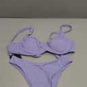 ZAFUL Underwire High Leg Ribbed Bikini Swimsuit Two Pieces Set, S, Lavender