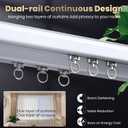 Silent Double Curtain Track Ceiling Mounted, Heavy-Duty Aluminum Room Divider Rails Bedroom/Living/Window/Hotel Drop Ceiling Curtains Tracks Easy InstallChampagne, 3m(9.8ft)