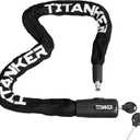 Titanker Bike Chain Lock with Key, 3.3 Feet Heavy Duty Anti-Theft Bike Lock Chain Security Bicycle Chain Locks for Bike, Motorcycle, Bicycle, Door, Gate, Fence, Grill (8mm Thick Chain, Black)