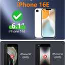 2 x Temdan Designed for iPhone 16E Case Magnetic,[Compatible with Magsafe][Military Grade Drop Protection] Dropproof Heavy Duty Tough Rugged Shockproof Phone Case for iPhone 16E (6.1")-Black