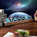 7pcs 3D Solar System Crystal Ball with LED, Interstellar Astronomy Decor, Jupiter Saturn Space Galaxy Lamp for Home Office, Christmas Birthday Gifts for Kids Men Astronomy Enthusiasts (Planet)