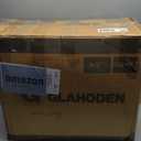 GLAHODEN Retractable Garden Hose Reel 5/8 in x 100 ft Upgraded UV Resistant Heavy Duty Automatic Hose Reel Wall Mount 3/4 in Brass Fitting 9 Pattern Nozzle Any Length Lock Slow Retraction 180 Swivel (Light Gray)