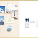 ARCOBIS Dry Erase Cork Board Combo, 24"X18" Whiteboard with Linen for Wall, Magnetic Dry Erase Bulletin Board, Vision Board for Home, Office, School, Off White