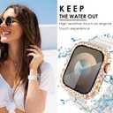 2 x Surace 2 in 1 Waterproof Bling Case Compatible for Apple Watch Series 9/8/7 41mm Screen Protector, Lace Edge Diamond Protective Bumper Face Cover for iWatch Accessories Women 41mm, Rose Gold