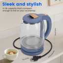 Glass Electric Kettle, No Plastic Contact With Water, 1.8L Electric Tea Pot, Automatic Shut-off, Borosilicate glass Visual Boiling, Water Heater & Teapot Perfect For Tea & Coffee
