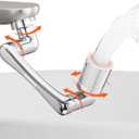Spurtar 1440 Sink Faucet Aerator Extension Swivel Faucet Extender for Toddlers, 2 Sprayer Modes Bathroom Kitchen Head Replacement Smart Tap Attachment with Filter for Face Washing (1PCS Silver)