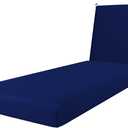 California Umbrella Outdoor Chaise Lounge Cushion, 24 x 78 Inch, Premium Outdoor Memory Foam, Fade Resistant Sunbrella Fabric, Patio Lounger Cushion with Fabric Ties, True Blue