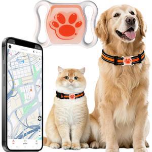 GPS Tracker for Dogs & Cats - No Monthly Fee, Waterproof Real-Time Tracking Collar for Pets, Kids,Luggage & Assets | 367-Day Battery Life | iOS & Android Compatible | Anti-Lost Device