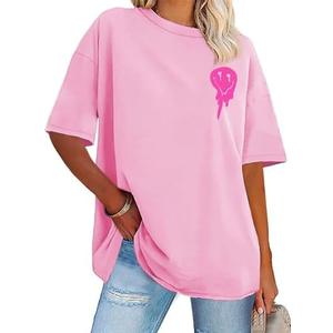 Women's Oversized Tshirt Graphic Tees Crew Neck Summer Short Sleeve Loose Fit Tops, Size 3XL