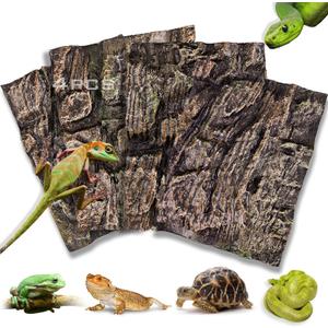 4pcs Rock Terrarium Background,3D Reptile Tank Background Board,Amphibian Stereo Backdrop Wall,Lizard Snake Gecko Spider Chameleon Turtle Fish pet silo Background Decorative Panel