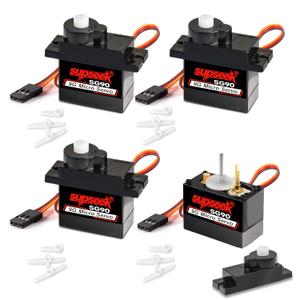 SG90 9g Micro Servo Motor, Metal Motor Gear & Shaft, 1.9kgcm 0.08s/60 Mini Servos for Arduino, RC Airplane, Robot Arm, Car, Boat DIY Projects (4 Pcs)
