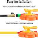 Water Sprinkler for Kids Toddlers Sprinklers with Roating Spray Nozzles Attaches Garden Water Hose Outdoor Play Outside Toys 3-4 Summer Backyard Lawn Game Yard Water Toy for Kids 3-5 4-8 Boy Girl