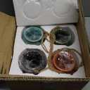 MyGift Dangling Southwest Desert Color Ceramic 4 Pot Set, Wall or Ceiling Mount Hanging Mini Flower Planters