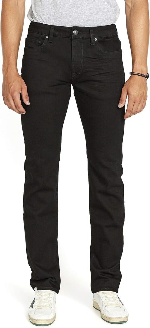Buffalo David Bitton Men's Straight Six Jeans (42W x 32L, Crinkled and Dark Black)