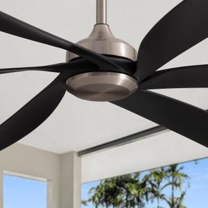 64 Inch Black nickel Ceiling Fans with Lights, Reversible Quiet DC Motor, Modern Ceiling Fan with Light and Remote, Indoor/Outdoor Use