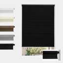 Boolegon No Drill Blackout Cellular Window Shades,Black,26" W x 48" H