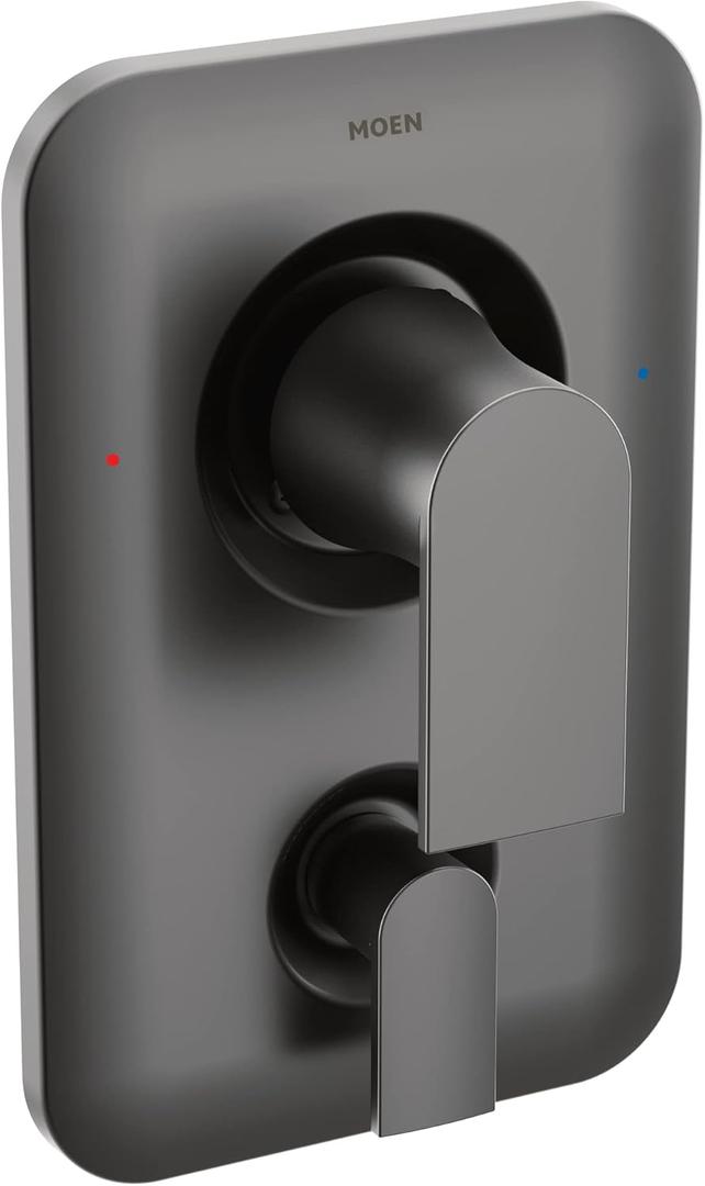 Moen T2470BL Genta LX PosiTemp 3-Function Transfer Valve Shower Trim Kit, Valve Required, Matte Black