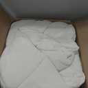 L LOVSOUL Down Alternative Oversized King Comforter, 120x98Inches, Polyester, White, All Season, Box Stitching Design, Corner Tabs