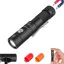 S5 1400 Lumens Mini Flashlight Rechargeable- Super Bright LED Pocket Light with Magnet & Clip, Red/Orange Diffuser,Small AA EDC Flashlight for Outdoor, Camping, Hiking, Emergency