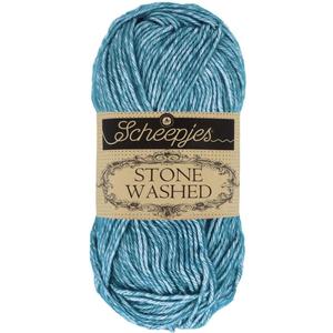 Scheepjes Stone Washed Yarn, Cotton-Acrylic Blend, 50g - 805 Blue Apatite