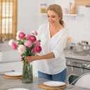 Artificial Peony Flowers Ranunculus Fake Flowers 6pcs Summer Flowers Peonies Bouquet for Home Decoration Silk Flowers Peony Arrangements (Pink)