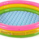 Intex Sunset Glow Inflatable Pool: 58in x 13in - 3 Ring Soft Floor - 73 gal Capacity - Repair Patch Included
