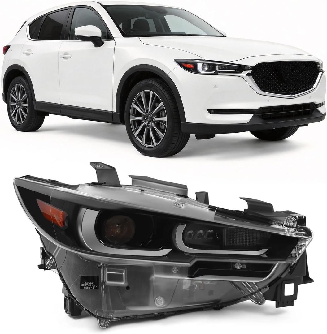 Right Headlight Assembly Compatible with CX-5 2022-2024 W/Bulb w/o AFS Projector Headlamp Passenger Side5078673000 KPF151040