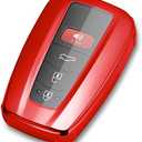 Lcyam Key Fob Cover Remote Case Protector Compatible with 2022 2023 2024 Highlander Corolla Hatchback RAV4 XLE Prius Camry Hybrid XSE Avalon Remote Key, Red