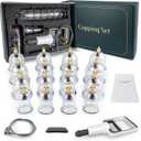 DEFUNX Cupping Kit for Massage Therapy - 16 Cups Professional Massage Cups Set with Manual Pump, Vacuum Cupping Therapy Set for Cellulite Reduction Muscle Pain Relief