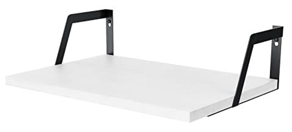 SRIWATANA Floating Shelves Wall Mounted 1 Rustic Wood Shelves with Large Capacity (Washed White)