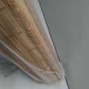 No Drill No Tools Bamboo Roman Shades, Cordless Light Filtering Window Blinds with Valance, Natural Woven Wood Shades for Living Room Dining Room, Camel（Sheer-View）, 34" W x 48" H