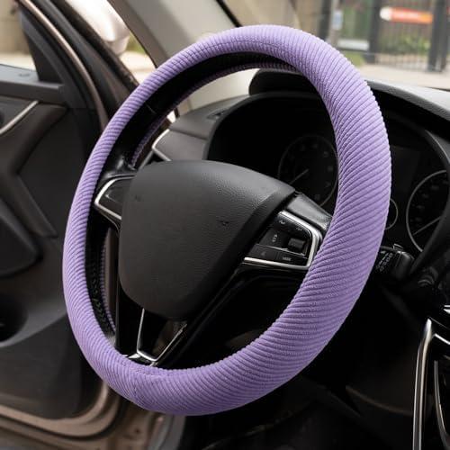 Purple Steering Wheel Cover for Women - Lavender Car Accessories - Girly Car Interior Accessories